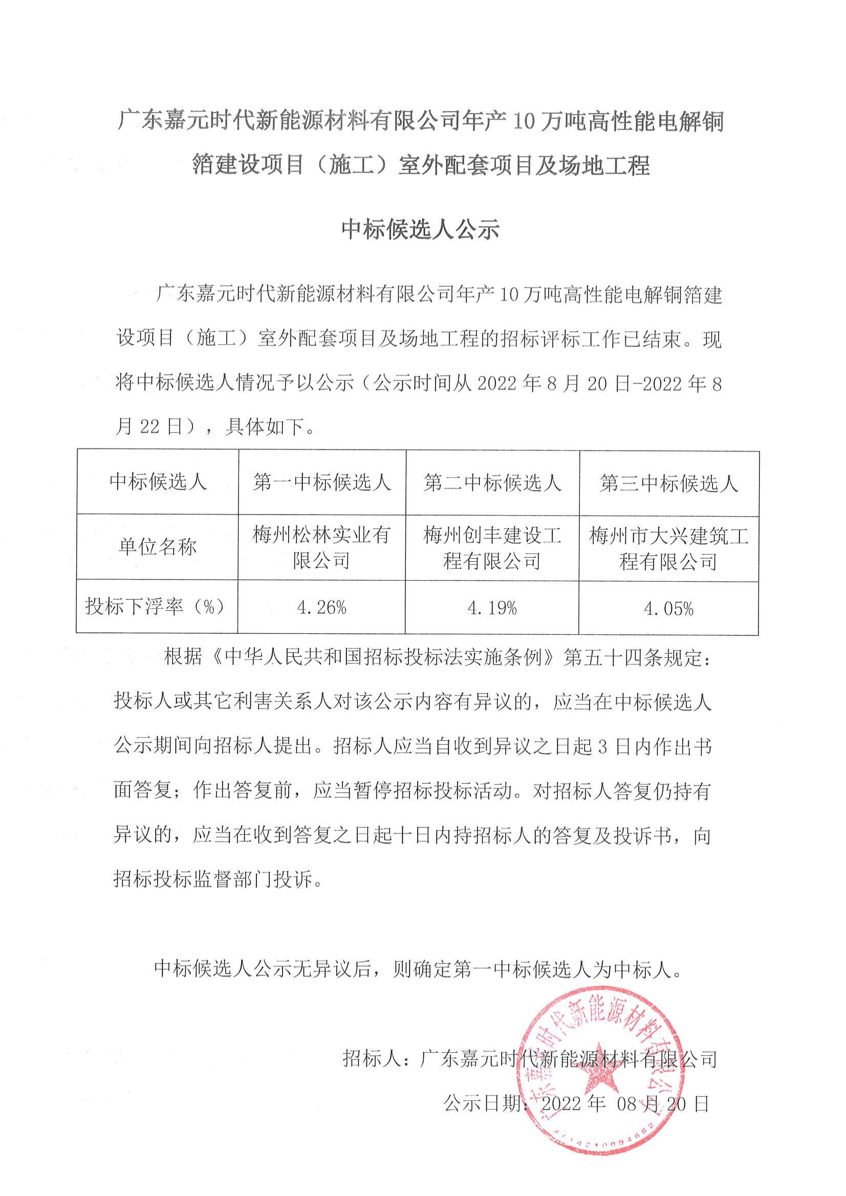 廣東嘉元時(shí)代新能源材料有限公司年產(chǎn)10萬(wàn)噸高性能電解銅箔建設(shè)項(xiàng)目（施工）室外配套項(xiàng)目及場(chǎng)地工程中標(biāo)候選人公示_00.jpg